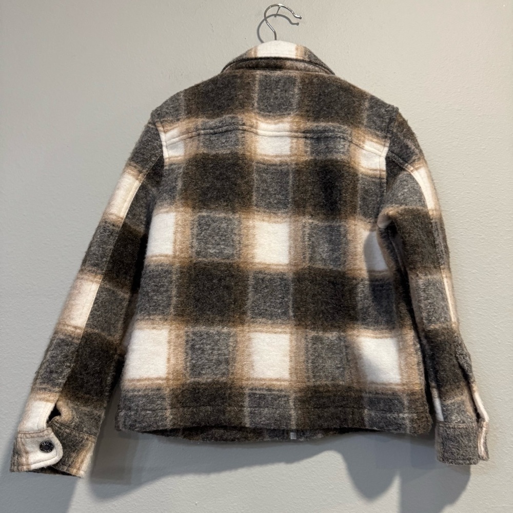 Reiss Brown, Gray & White Plaid Zip Jacket - Kids - Picture 2 of 6
